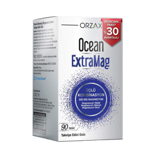 Orzax Ocean ExtraMag Üçlü Magnezyum Kombinasyonu 90 Tablet - 1