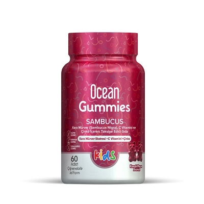 Orzax Ocean Gummies Sambucus Kids Takviye Edici Gıda 60 Adet Çiğnenebilir Jel Form