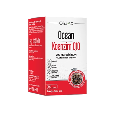 Orzax Ocean Koenzim Q10 200 mg Ubikinon 30 Kapsül