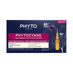 Phyto Phytocyane Kadınlar İçin Dönemsel Saç Dökülmesi Karşıtı Bakım 12 Ampul x 5 ml - 1