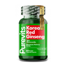 Purevits Korea Red Ginseng 500 mg Takviye Edici Gıda 60 Vegan Kapsül - 1