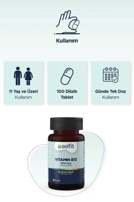 Selfit Vitamin B12 1000 Mcg 100 Dilaltı Tablet