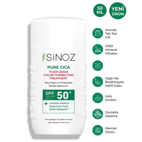 Sinoz Pure Cica SPF50+ Ton Eşitleyici Sıvı Yüz Güneş Kremi 50 ml - 2