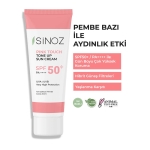 Sinoz SPF50+ Ton Eşitleyici PA++++ Pembe Güneş Kremi 50 ml - Thumbnail