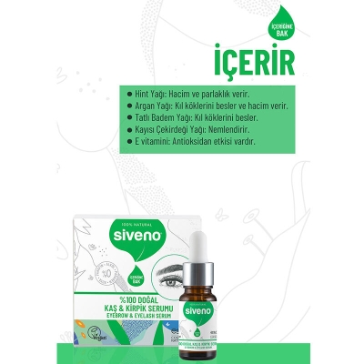 Siveno Kaş ve Kirpik Güçlendirici Doğal Serum 10 ml