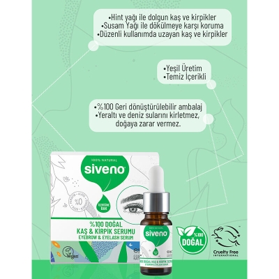 Siveno Kaş ve Kirpik Güçlendirici Doğal Serum 10 ml