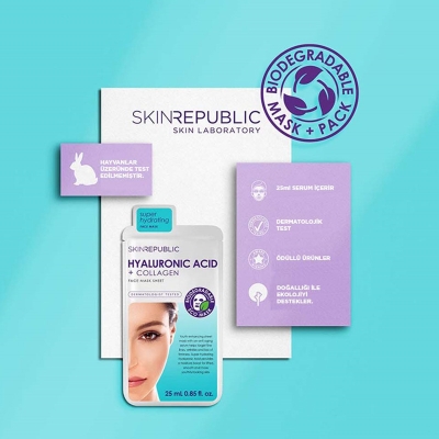 Skin Republic Hyaluronic Acid + Collagen Face Mask Sheet 25 ml