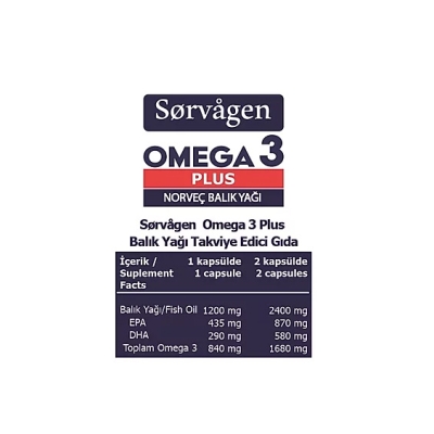 Sorvagen Omega 3 Plus Norveç Balık Yağı 60 Kapsül