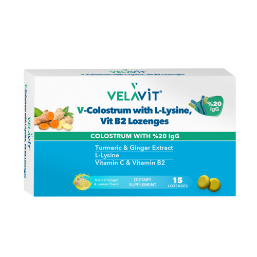 Velavit V-Colostrum Zencefil Zerdeçal İçeren Pastil 15 Adet - 1