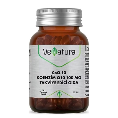 Venatura CoQ-10 Koenzim Q10 100 mg Takviye Edici Gıda 30 Kapsül