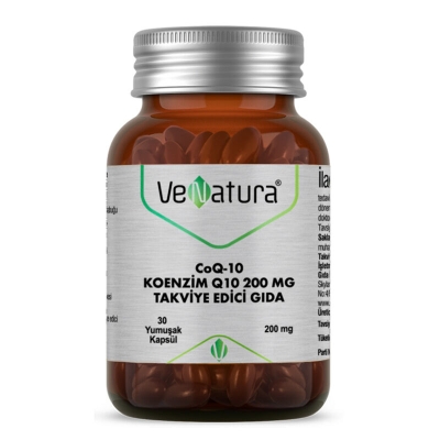 Venatura CoQ-10 Koenzim Q10 200 mg Takviye Edici Gıda 30 Kapsül