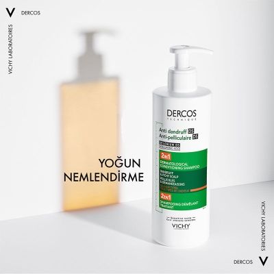 Vichy Dercos Dercos 2’si 1 Arada Kepek Karşıtı ve Nemlendirici Şampuan 390 ml