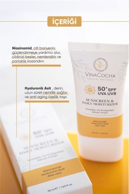 Vinacocha Güneş Koruyucu SPF50 Nemlendirici Yüz Kremi 50 ml