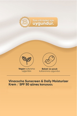 Vinacocha Güneş Koruyucu SPF50 Nemlendirici Yüz Kremi 50 ml