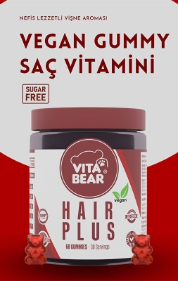 Vita Bear Hair Plus Vegan Saç Vitamini 60 Gummies