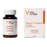 Vita Simple Vitamin C , D ve Çinko İçeren Takviye Edici Gıda 60 Tablet - Thumbnail