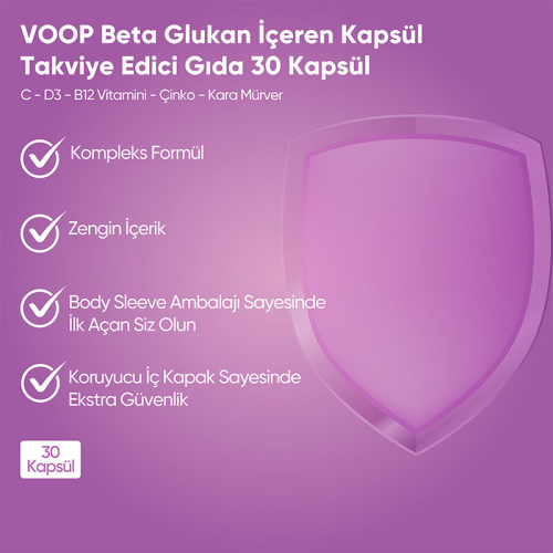 Voop Beta Glukan Takviye Edici Gıda 30 Kapsül - 3