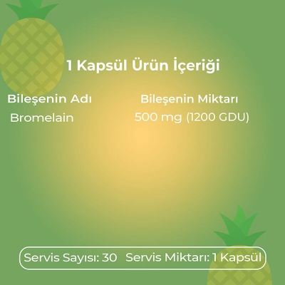 Voop Bromelain Takviye Edici Gıda 30 Kapsül