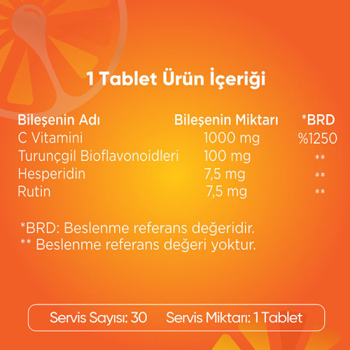 Voop C Vitamini İçeren Takviye Edici Gıda 30 Tablet - 3