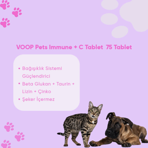 VOOP Pet Kedi ve Köpekler İçin Bağışıklık Sistemi Desteği Tablet 75 Adet - 2