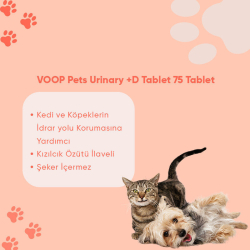 VOOP Pet Kedi ve Köpekler İçin Üriner Sistem Desteği Tablet 75 Adet - 2