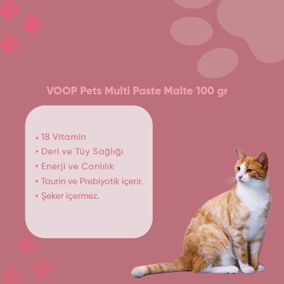 VOOP Pet Kedilerde Destekleyici Multivitamin Macunu 100 gr