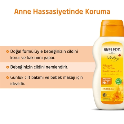 Weleda Calendula Organik Parfümsüz Bebek Yağı 200 ml