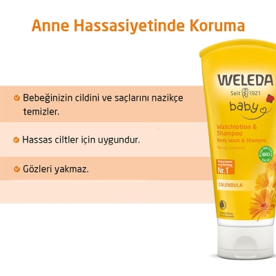 Weleda Calendula Organik Saç ve Vücut Şampuanı 200 ml