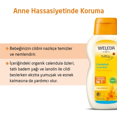 Weleda Calendula Organik Temizleyici ve Nemlendirici Banyo Kremi 200 ml