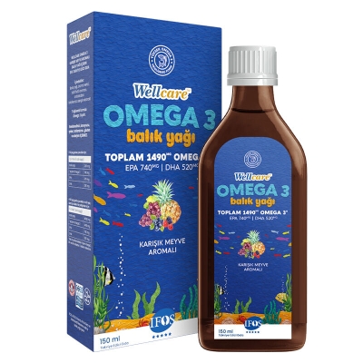 Wellcare Omega 3 Doğal Karışık Meyve Aromalı Balık Yağı 150 ml