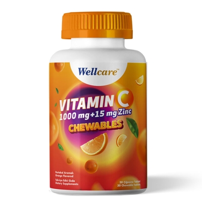 Wellcare Vitamin C 1000 mg + 15 mg Zinc Chewable 60 Tablet