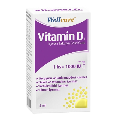 Wellcare Vitamin D3 1000 IU Sprey Takviye Edici Gıda 5 ml