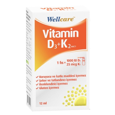 Wellcare Wellcare Vitamin D3 K2 12 ml