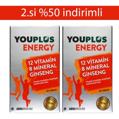 Youplus Energy Vitamin ve Mineral Kompleksi 2 x 30 Tablet - 2.%50 İndirimli