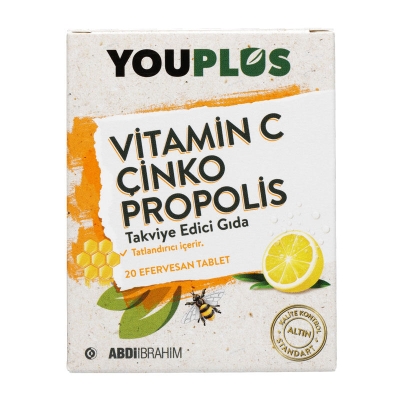 Youplus Vitamin C Çinko Propolis 20 Efervesan Tablet