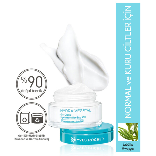 Yves Rocher Hydra Vegetal 48 Saat Derinlemesine Nemlendiren Jel Krem 50 ml - 2