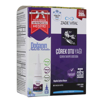 Zade Vital Çörek Otu Yağı 60 Kapsül + Nigefix Sprey 10 ml Hediye