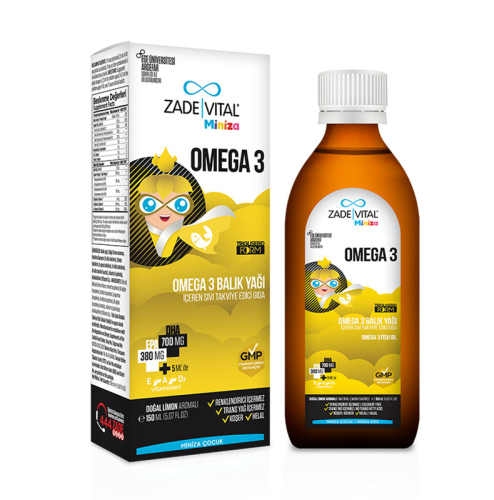 Zade Vital Miniza Omega 3 - Balık Yağı İçeren Sıvı Takviye Edici Gıda 150 ml - 1